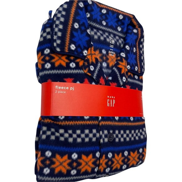 NWT! Baby Gap Two Piece Long Sleeve Fleece Pajama set 5years toddler - Picture 5 of 7